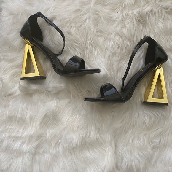 Shoes - Triangle Ankle Strap Heels